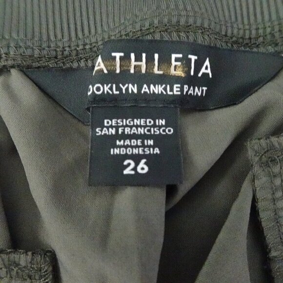 Athleta Brooklyn Ankle Pants Women's Plus Size 26 Green Stretch Activewear - Picture 6 of 11